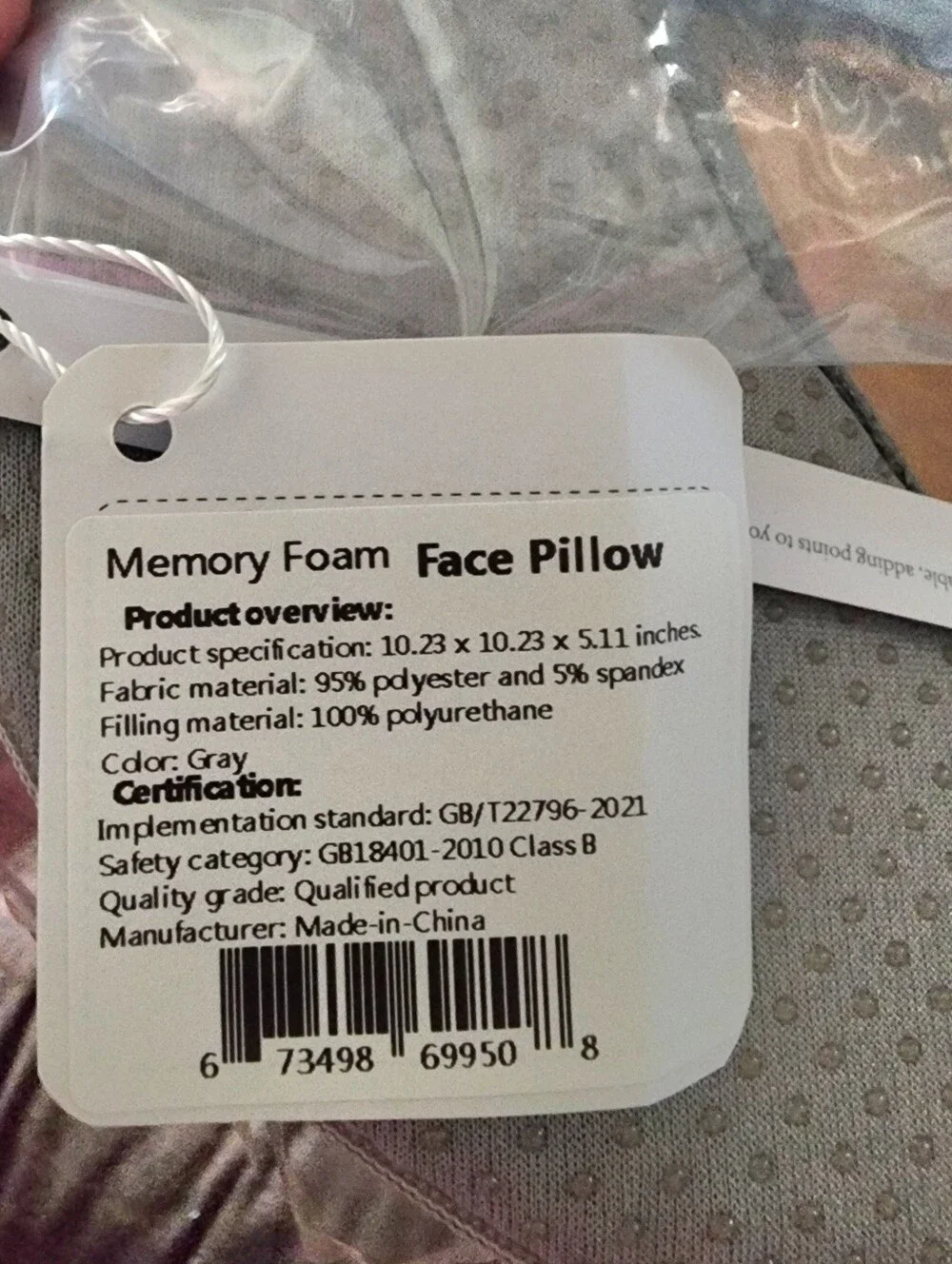New Memory Foam Face Pillow 10x10x5